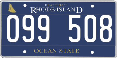 RI license plate 099508