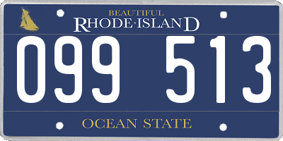 RI license plate 099513