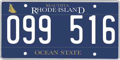 RI license plate 099516