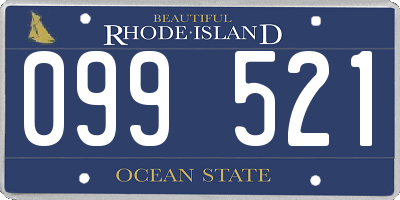 RI license plate 099521