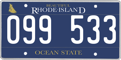 RI license plate 099533
