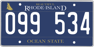 RI license plate 099534
