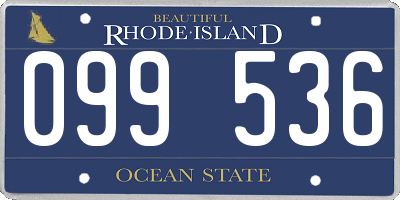 RI license plate 099536