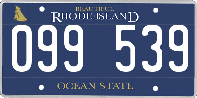 RI license plate 099539