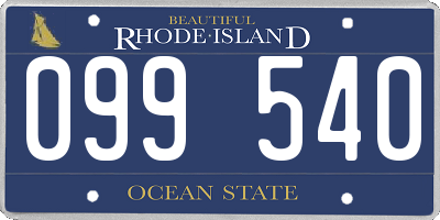 RI license plate 099540