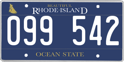 RI license plate 099542