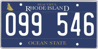 RI license plate 099546