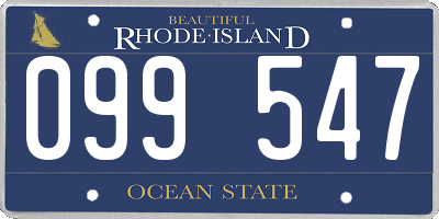 RI license plate 099547