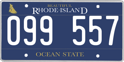 RI license plate 099557