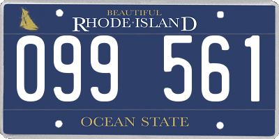 RI license plate 099561