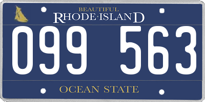 RI license plate 099563