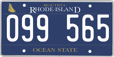 RI license plate 099565