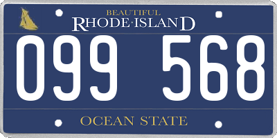 RI license plate 099568