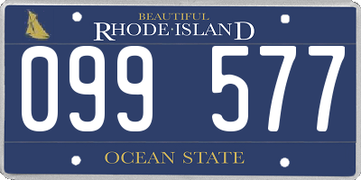 RI license plate 099577
