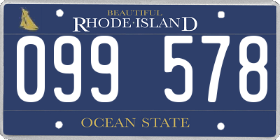 RI license plate 099578