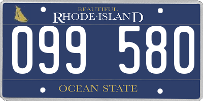 RI license plate 099580
