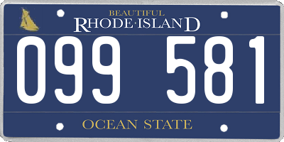 RI license plate 099581