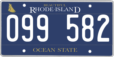 RI license plate 099582