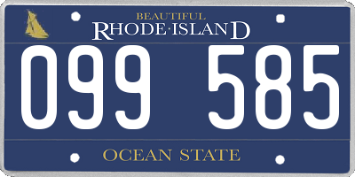 RI license plate 099585