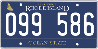 RI license plate 099586