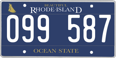 RI license plate 099587