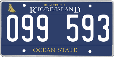 RI license plate 099593