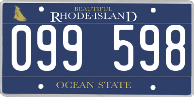 RI license plate 099598