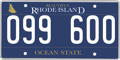 RI license plate 099600