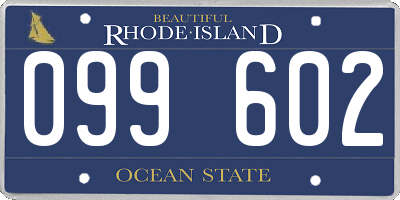 RI license plate 099602