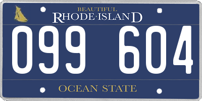 RI license plate 099604