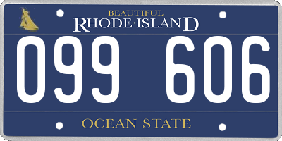 RI license plate 099606