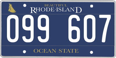 RI license plate 099607