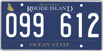 RI license plate 099612