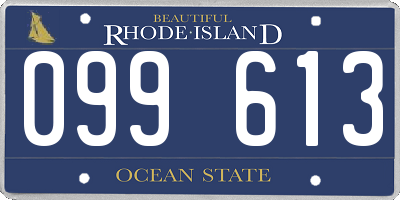 RI license plate 099613