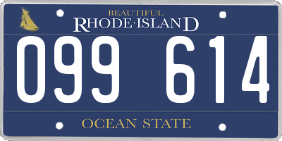 RI license plate 099614
