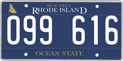 RI license plate 099616