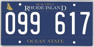 RI license plate 099617