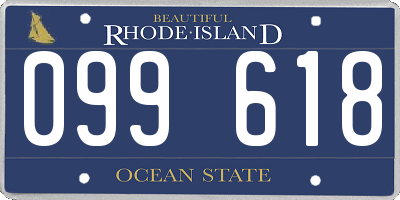 RI license plate 099618