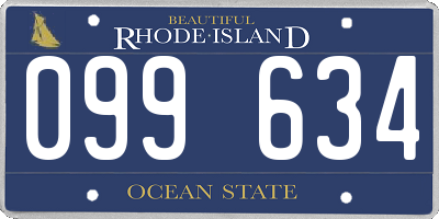 RI license plate 099634