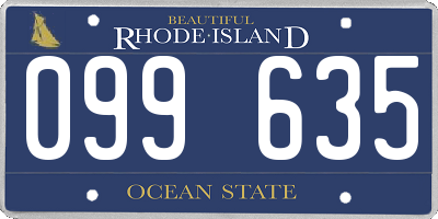 RI license plate 099635