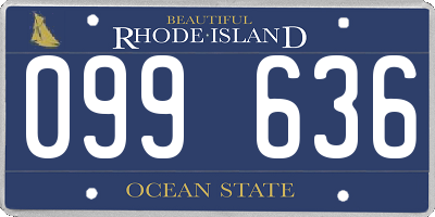 RI license plate 099636
