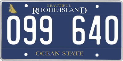 RI license plate 099640