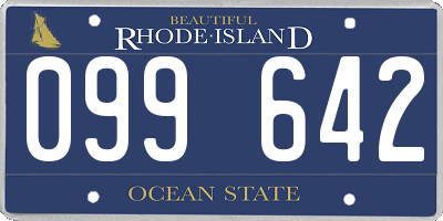 RI license plate 099642