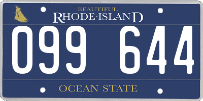 RI license plate 099644