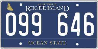 RI license plate 099646