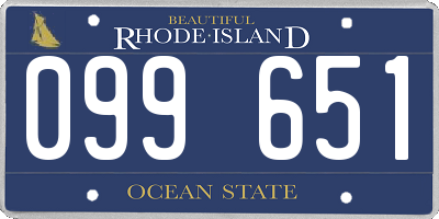 RI license plate 099651