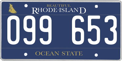 RI license plate 099653