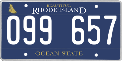 RI license plate 099657