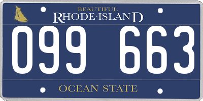 RI license plate 099663