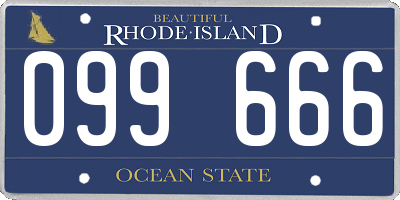 RI license plate 099666